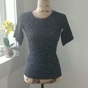 Black & gold polka-dot blouse